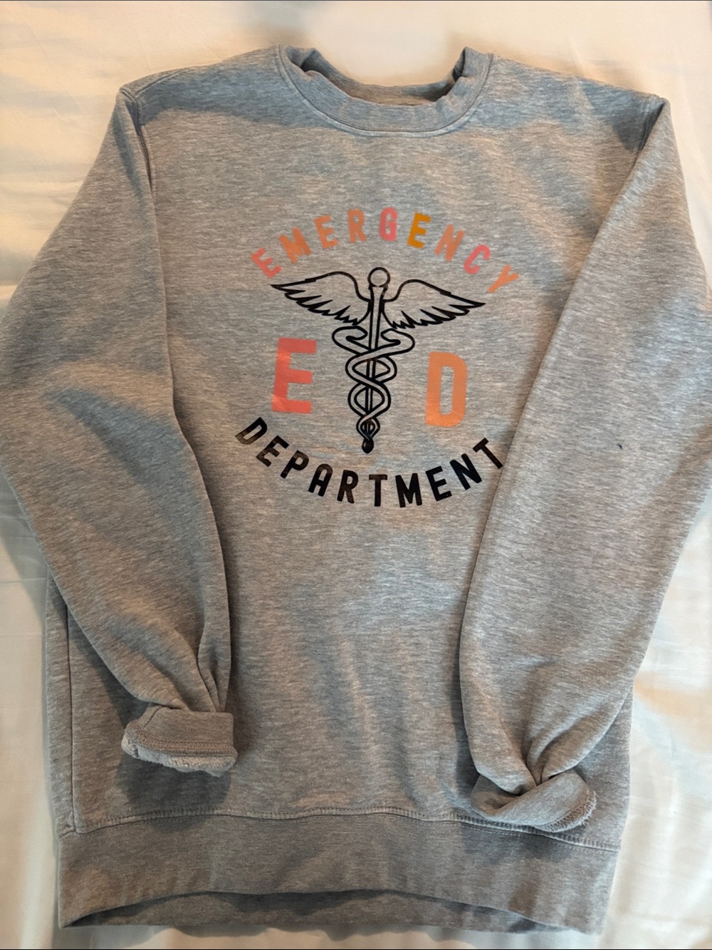 Women’s Gray 'Emergency Department' Graphic Crewneck Sweatshirt